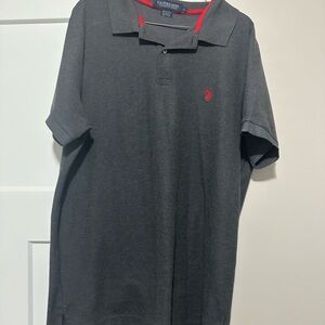 U.S. Polo Assn. Charcoal Polo with Red Emblem